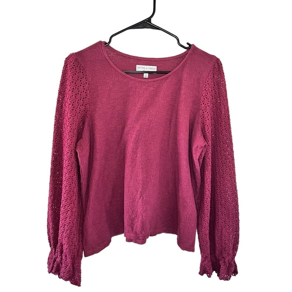 Madewell Texture & Thread Eyelet Mix Ruffle-Sleeve Top - Picture 2 of 10